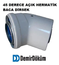 D.Döküm/Protherm/45 Drc Hermatik Kombi/Şofben İlave Açık Dirsek